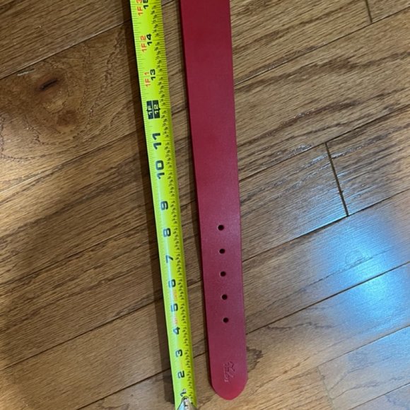 New Vintage Falari Red Leather Belt W Buckle - Picture 11 of 11